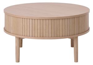 Okrągły stolik w dekorze dębu w jasnym naturalnym kolorze ø 85 cm Meta – Unique Furniture