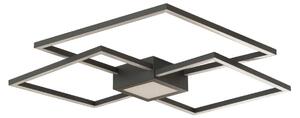 Lampa Sufitowa Lindby, Duetto, ściemnialny, czarny, salon, metal, nowoczesny
