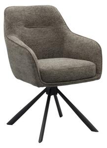 Ciemnoszary tapicerowany fotel jadalniany z podłokietnikami Avola – Unique Furniture