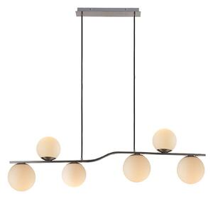 Lampa Wisząca Lindby, Avalyn, ściemnialny, metaliczny, salon, szkło, nowoczesny