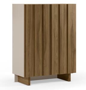 Kremowa/w naturalnym kolorze szafka z litego drewna sosnowego 90x120x43 cm Marlo – Marckeric