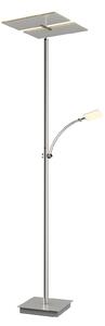 Lampa Podłogowa Lucande, Parthena, ściemnialny, szary, salon, metal, nowoczesny