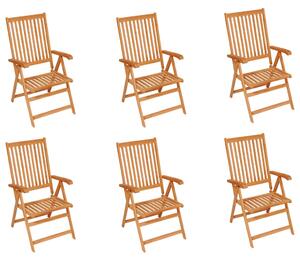 Krzesła ogrodowe, 6 szt., szare poduszki, drewno tekowe