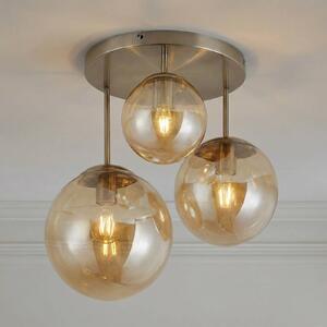 Lampa sufitowa Teeja Lindby, możliwość ściemniania, kremowy / amber, salon / jadalnia, szkło, nowoczesny