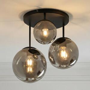 Lampa sufitowa Teeja Lindby, możliwość ściemniania, czarny, salon / jadalnia, szkło, nowoczesny