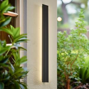 Kinkiet zewnętrzny LED Melira Lucande, czarny, aluminium, nowoczesny