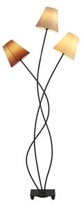 Lampa Podłogowa Lindby, Melis, szary, salon, tkanina | tekstylia, nowoczesny