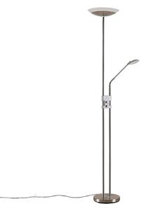 Lampa Podłogowa Lindby, Jonne, ściemnialny, metaliczny, salon, metal, nowoczesny