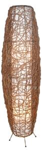 Lampa Podłogowa Lindby, Nias, brąz rdzawy, salon, drewno, boho