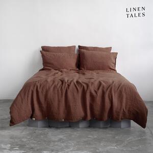 Ciemnobrązowa lniana pościel jednoosobowa 140x200 cm Chocolate – Linen Tales