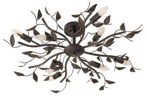 Lampa Sufitowa Lindby, Yos, ściemnialny, czarny, sypialnia, metal, florentyński