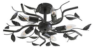 Lampa Sufitowa Lindby, Yos, ściemnialny, czarny, sypialnia, metal, florentyński