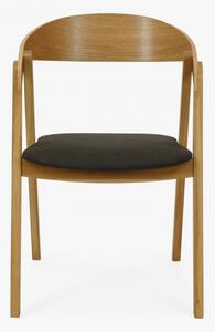 Krzesło dębowe sztaplowane - ciemne siedzisko