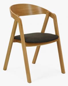 Krzesło dębowe sztaplowane - ciemne siedzisko