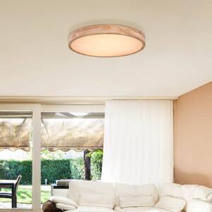 Globo Lampa sufitowa LED Rainer, Ø 60 cm, efekt drewna, metal, CCT