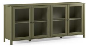 Zielona witryna z litego drewna sosnowego 186x80x40 cm Alessandra – Marckeric