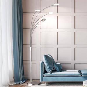 FISCHER & HONSEL Lampa stojąca LED Dent, możliwość ściemniania, aluminiowy / szary / cynkowy, salon / jadalnia, metal, nowoczesny