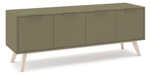 Zielona szafka pod TV z matowym wykończeniem 140x53x40 cm Campus – Marckeric