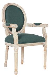 Fotel w stylu ludwikowskim kolor naturalny/zielony