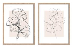 Obrazy zestaw 2 szt. drukowane z ramą w zestawie 30x40 cm Floral Set – Styler