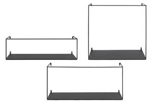 Czarne metalowe półki zestaw 3 szt. 40 cm Ulmo – House Nordic
