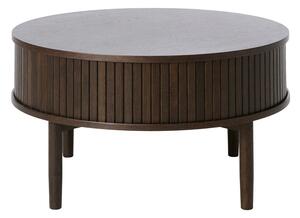 Okrągły stolik w dekorze dębu w ciemnym naturalnym kolorze ø 85 cm Meta – Unique Furniture