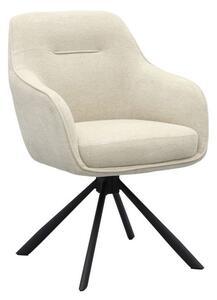 Kremowy tapicerowany fotel jadalniany z podłokietnikami Avola – Unique Furniture