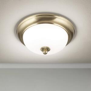 ORION Lampa sufitowa Empire, Ø 26,5 cm, mosiądz, matowe opalowe szkło