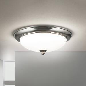 ORION Lampa sufitowa Empire, Ø 35,5 cm, matowy nikiel, matowe opalowe szkło