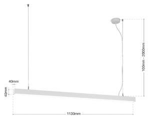 ORION Lampa sufitowa LED Bounce, biała, długość 113 cm, CCT, aluminium