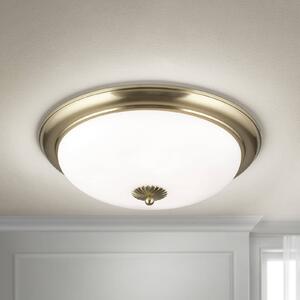 ORION Lampa sufitowa Empire, Ø 48 cm, mosiądz, matowe opalowe szkło
