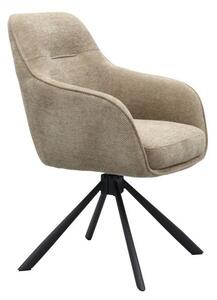 Szarobrązowy tapicerowany fotel jadalniany z podłokietnikami Avola – Unique Furniture