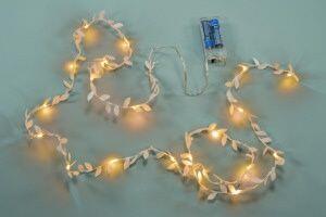 NEXOS Świąteczne LED oświetlenie, liście z tkaniny, ciepła b