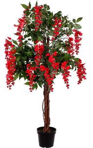 PLANTASIA Sztuczne drzewko, 120 cm, Wisteria czerwona