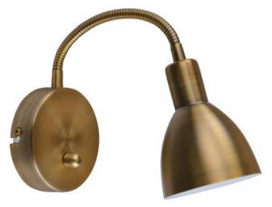 Lampa Ścienna Lindby, Amrei, ściemnialny, antyczny mosiądz, salon, metal, antyczny