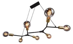 Lampa Wisząca Nordlux, Josefine, ściemnialny, czarny, salon, metal, nowoczesny