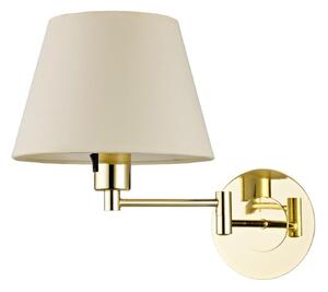 Lampa Ścienna Lindby, POLA, złoty | mosiężny, salon, tkanina | tekstylia, nowoczesny