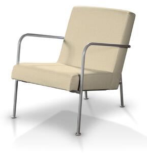 Pokrowiec na fotel Ikea PS kolor kremowy tkanina połyskliwa, strukturalna
