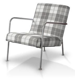 Pokrowiec na fotel Ikea PS kolor szary tkanina strukturalna, wzorzysta