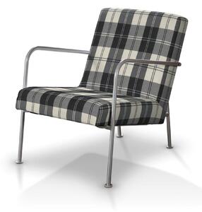 Pokrowiec na fotel Ikea PS kolor czarny tkanina strukturalna, wzorzysta