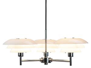 Żyrandol Dyberg Larsen, DL20, ściemnialny, metaliczny, salon, metal, design