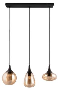 Czarno-pomarańczowa lampa wisząca ze szklanym kloszem Lumina – Trio
