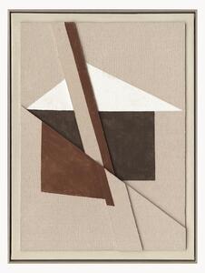 Ręcznie malowany oprawiony obraz na płótnie Brown Shapes