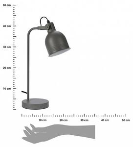 Lampka biurkowa metalowa szara 40 cm