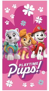 Różowy bawełniany ręcznik dziecięcy 70x140 cm Paw Patrol – Jerry Fabrics