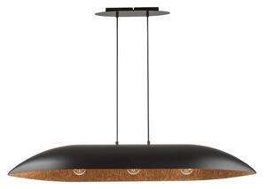 Lampa wisząca nowoczesna, podłużna - Gondola czarno-miedziana domodes