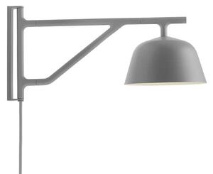 Lampa Ścienna Muuto, szary, salon, aluminium