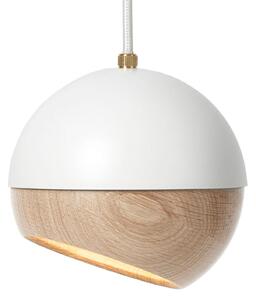 Lampa Wisząca MATER, Ray M, ściemnialny, biały, salon, drewno, design