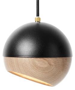 Lampa Wisząca MATER, Ray M, ściemnialny, czarny, salon, drewno, design