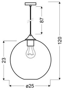 Lampa wisząca, szklana kula - Edison - czerwona domodes